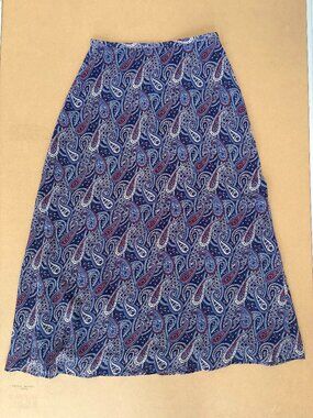 Y2K Vintage Paisley Blue/Purple Maxi Skirt Limited America Size 8 Made in Italy